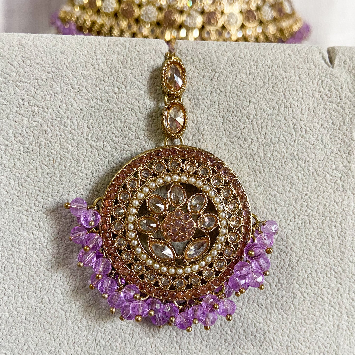 Pakistani jdau necklace- lavender