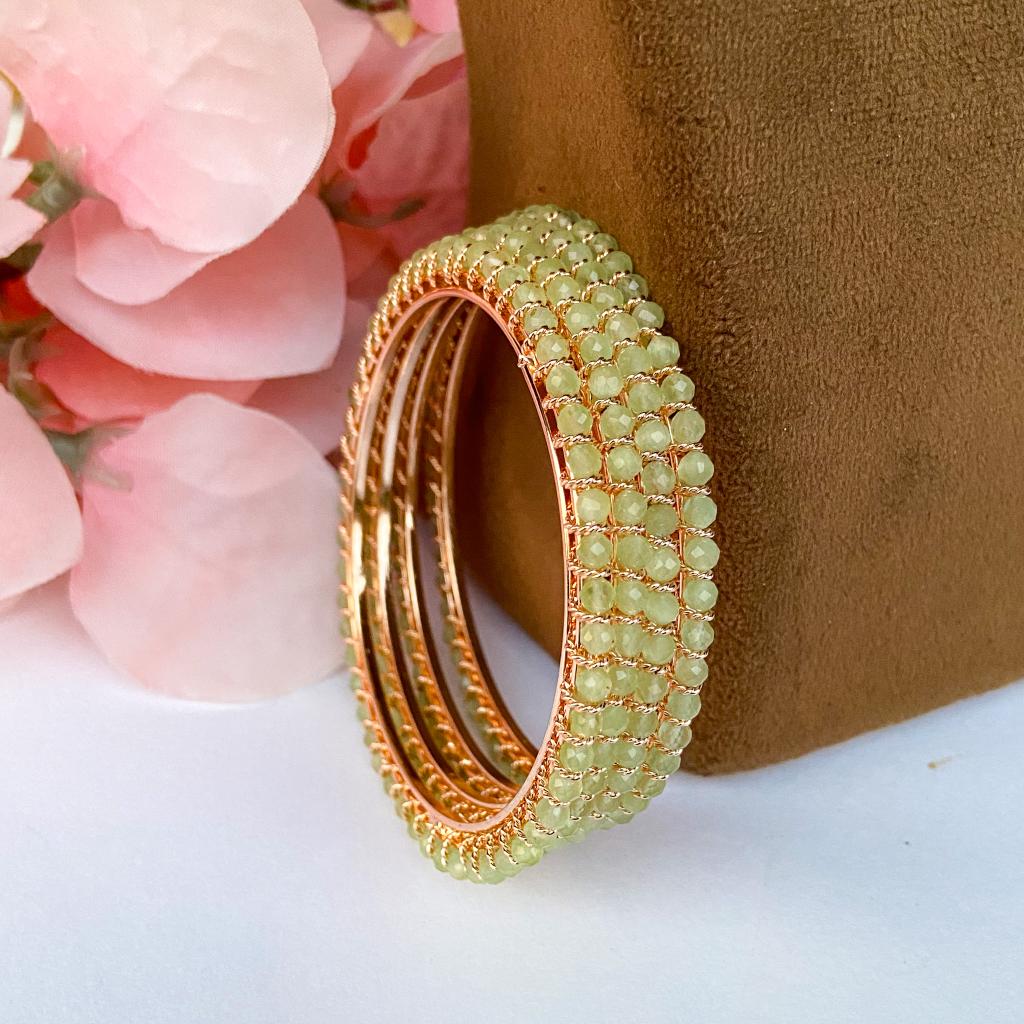 Crystal bangles - mint  with golden