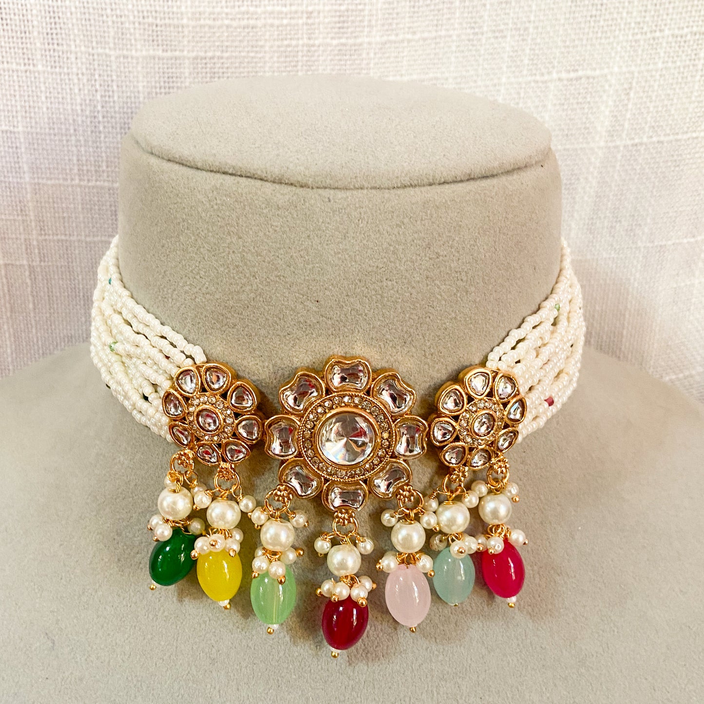 Kundan necklace- multi