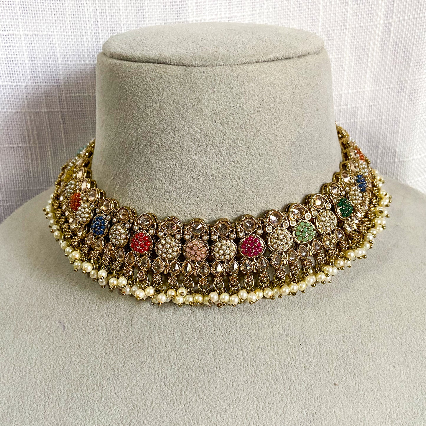 Pakistani jdau necklace- multi