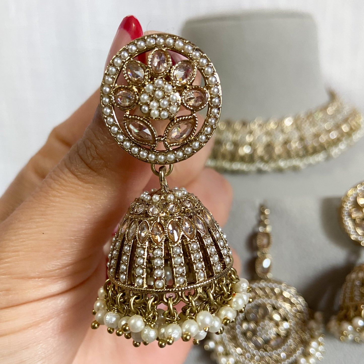 Pakistani jdau necklace- golden