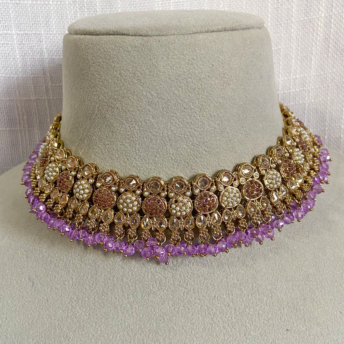 Pakistani jdau necklace- lavender