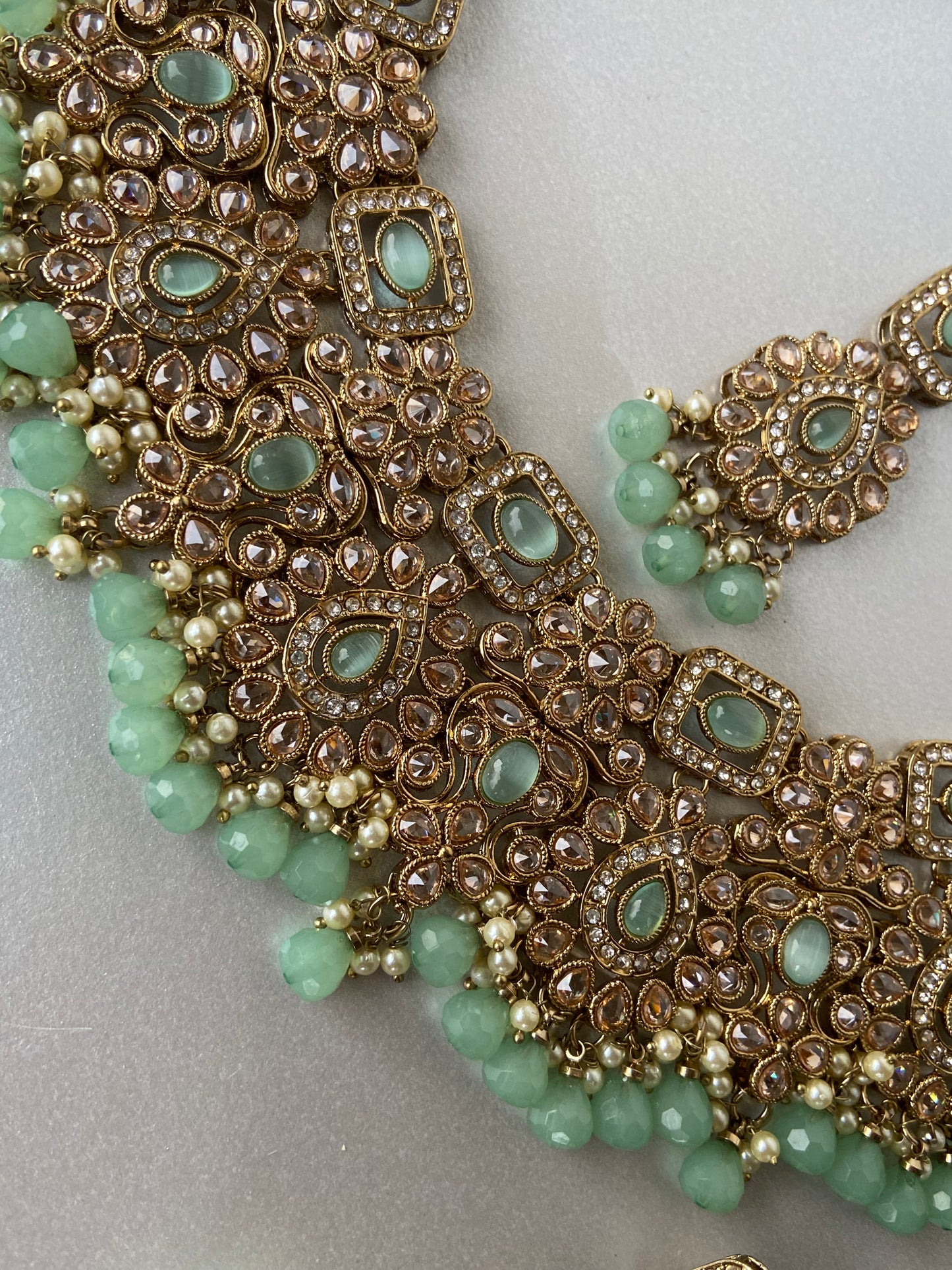 Polki necklace- mint