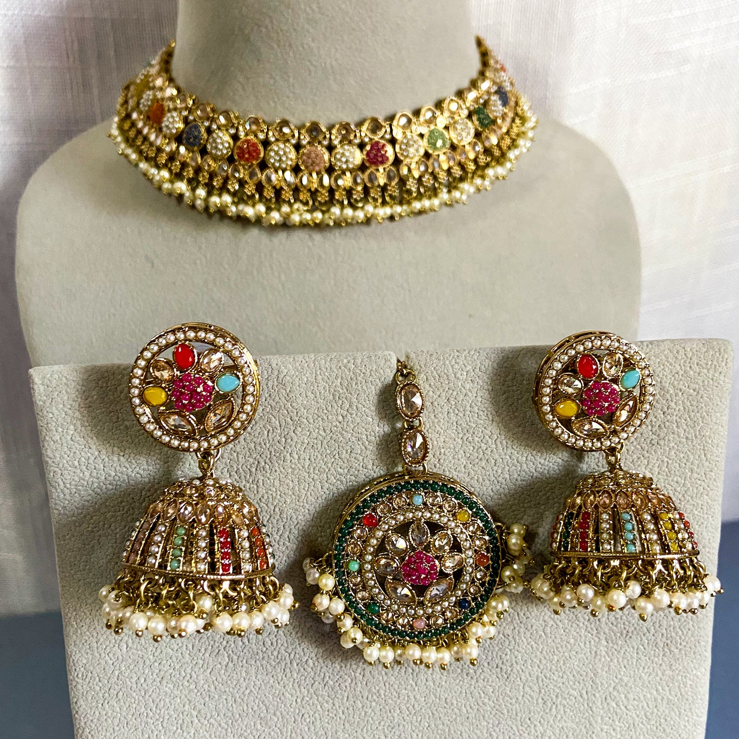 Pakistani jdau necklace- multi