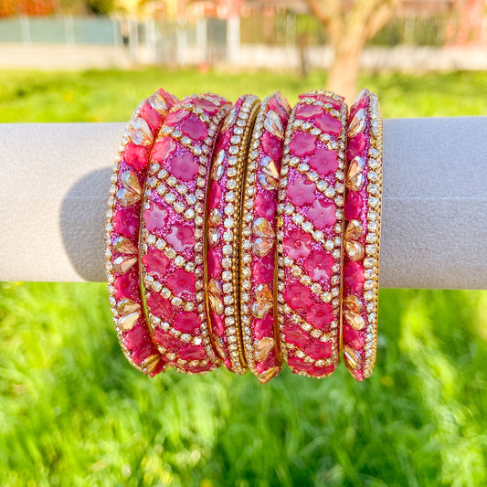 Hand made bangles - Rani color