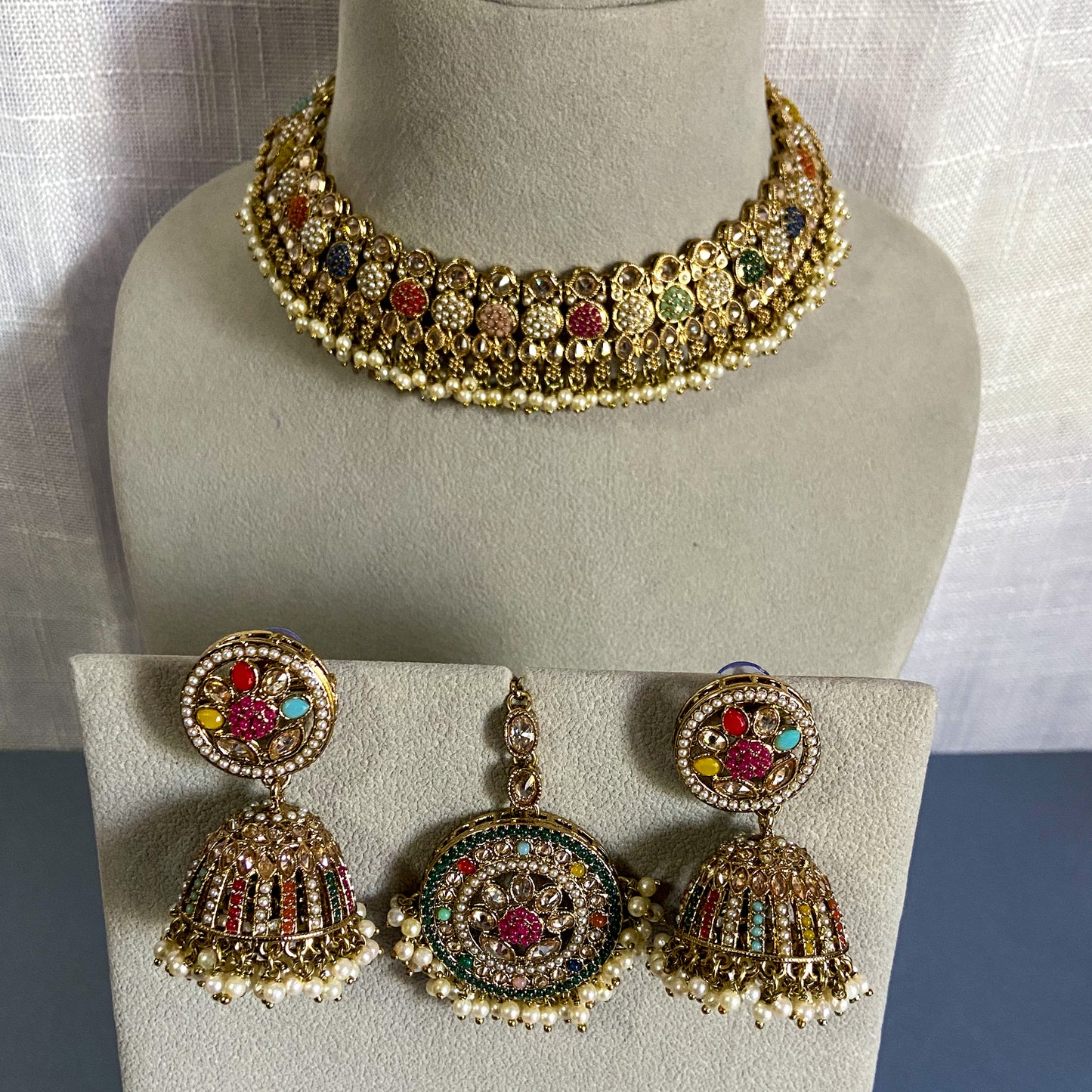 Pakistani jdau necklace- multi