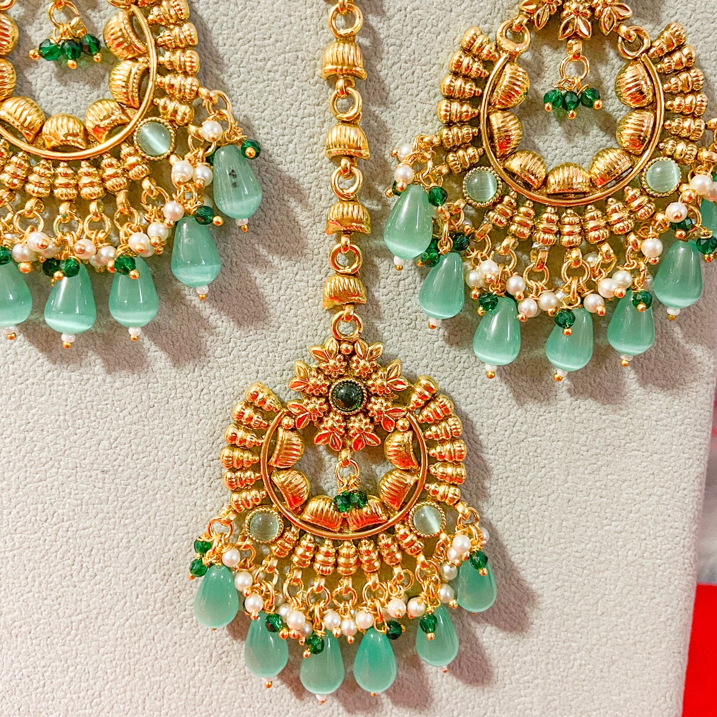 Punjabi traditional necklace- sea green