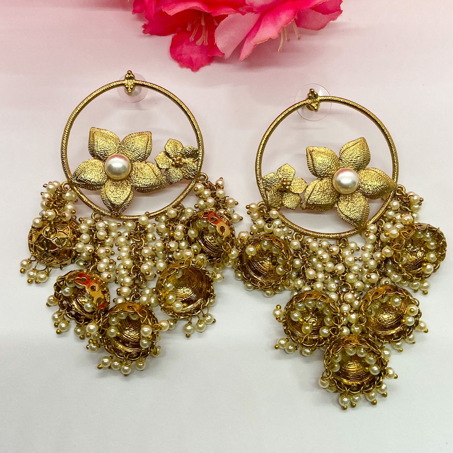 Brass earrings- golden