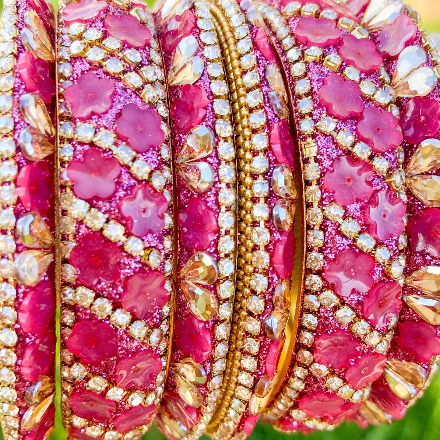 Hand made bangles - Rani color