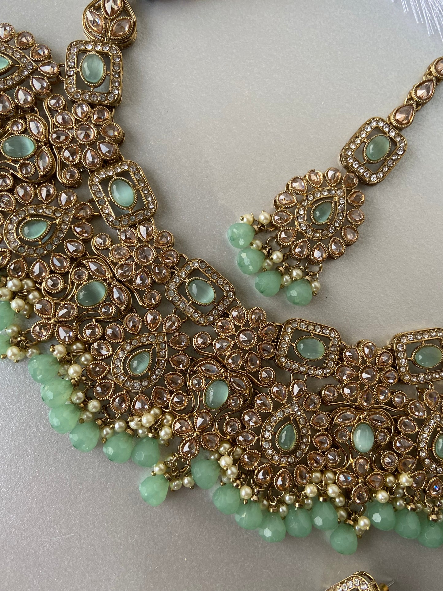 Polki necklace- mint