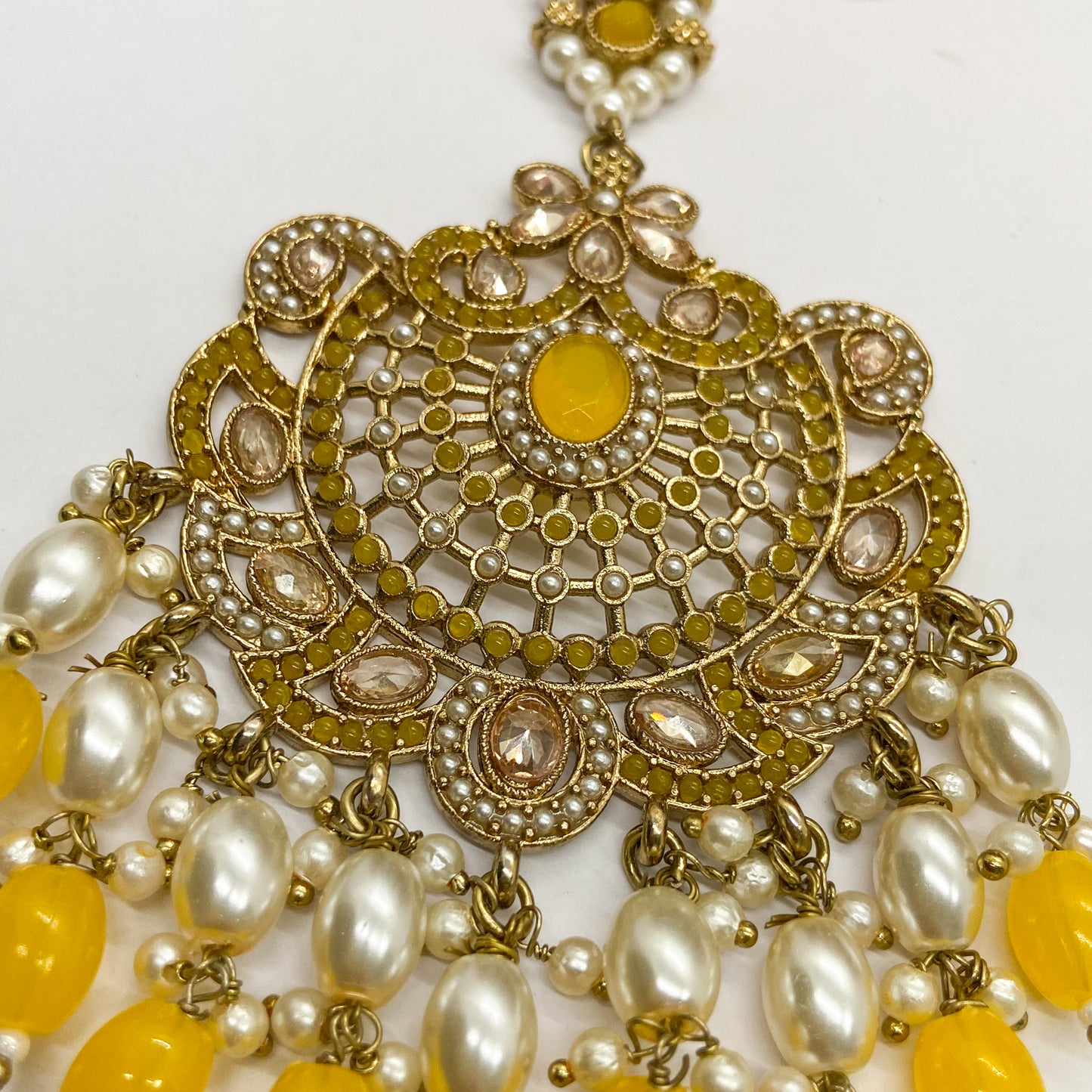 Jdau oversized tikka set - yellow earrings