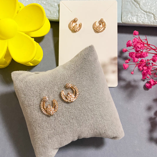 Moon studs - golden earrings