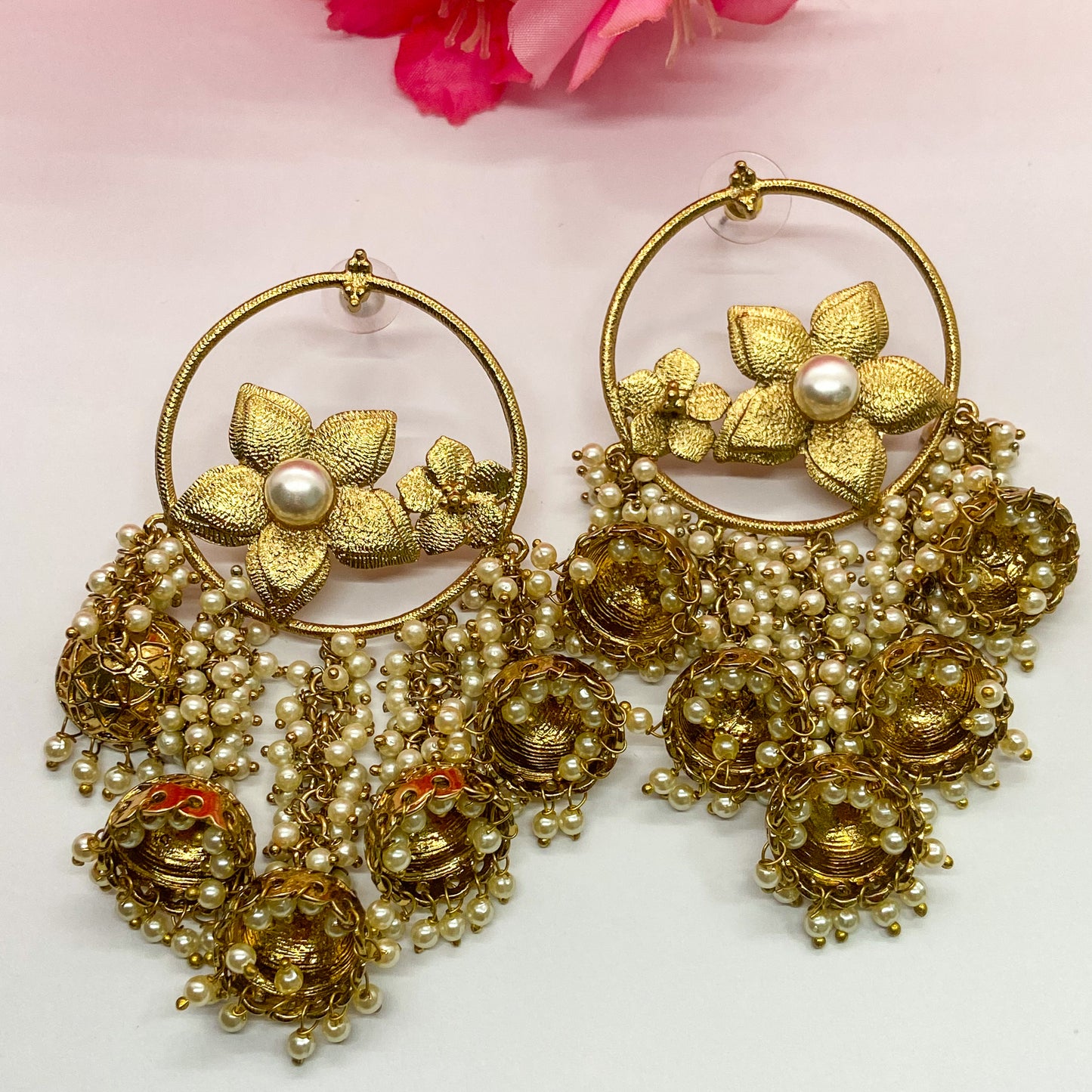 Brass earrings- golden