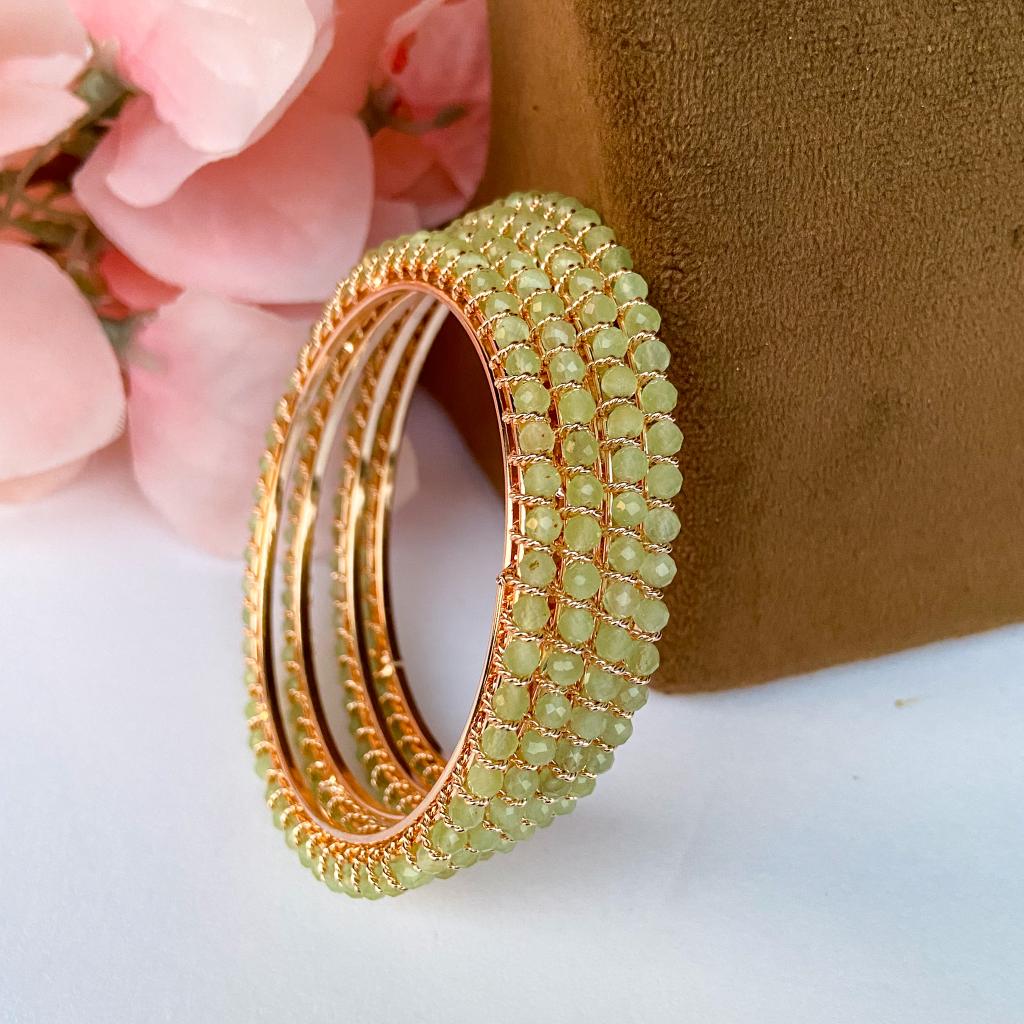 Crystal bangles - mint  with golden