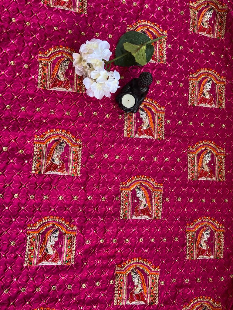 BRIDAL HEAVY PHULKARI - HOT PINK