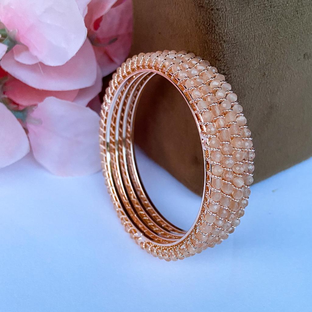 crystal bangles - peach