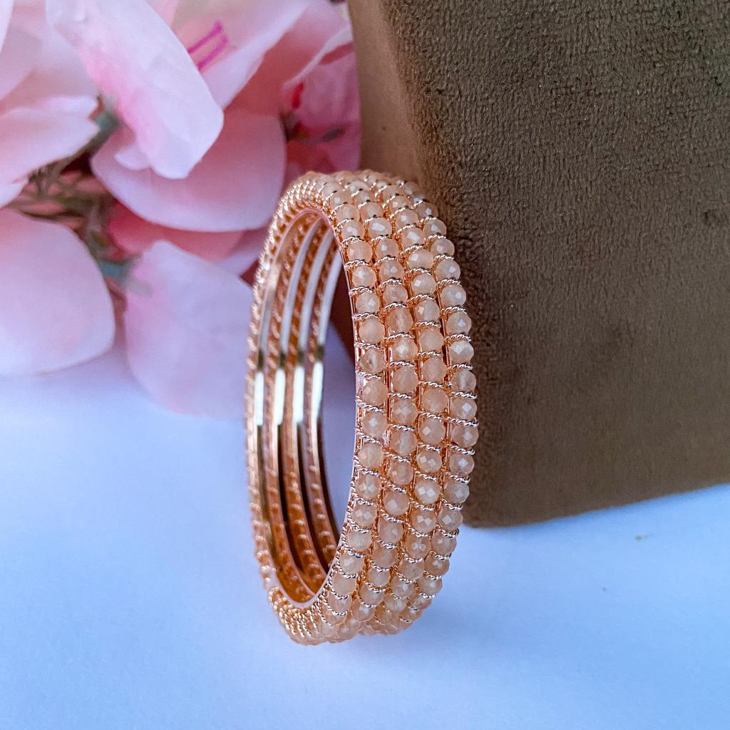 crystal bangles - peach