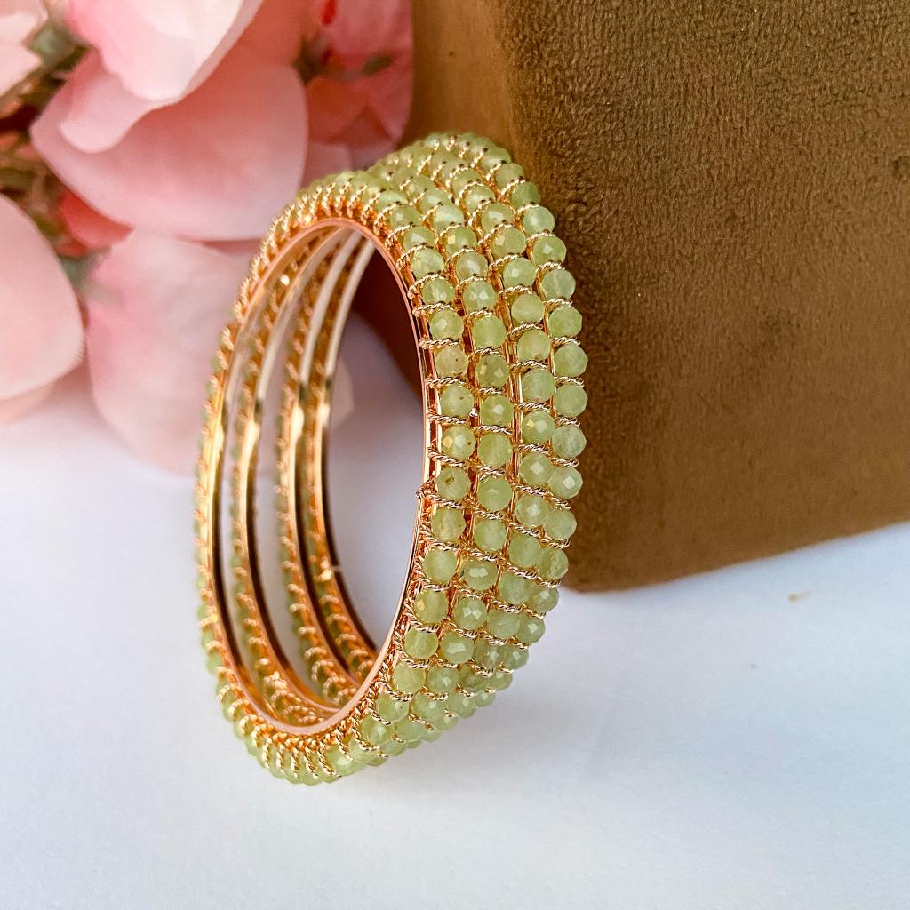 Crystal bangles - mint  with golden