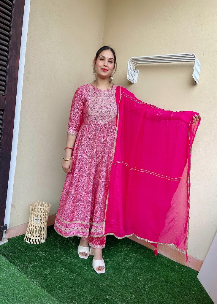 ANARKALI SUIT-HOT PINK